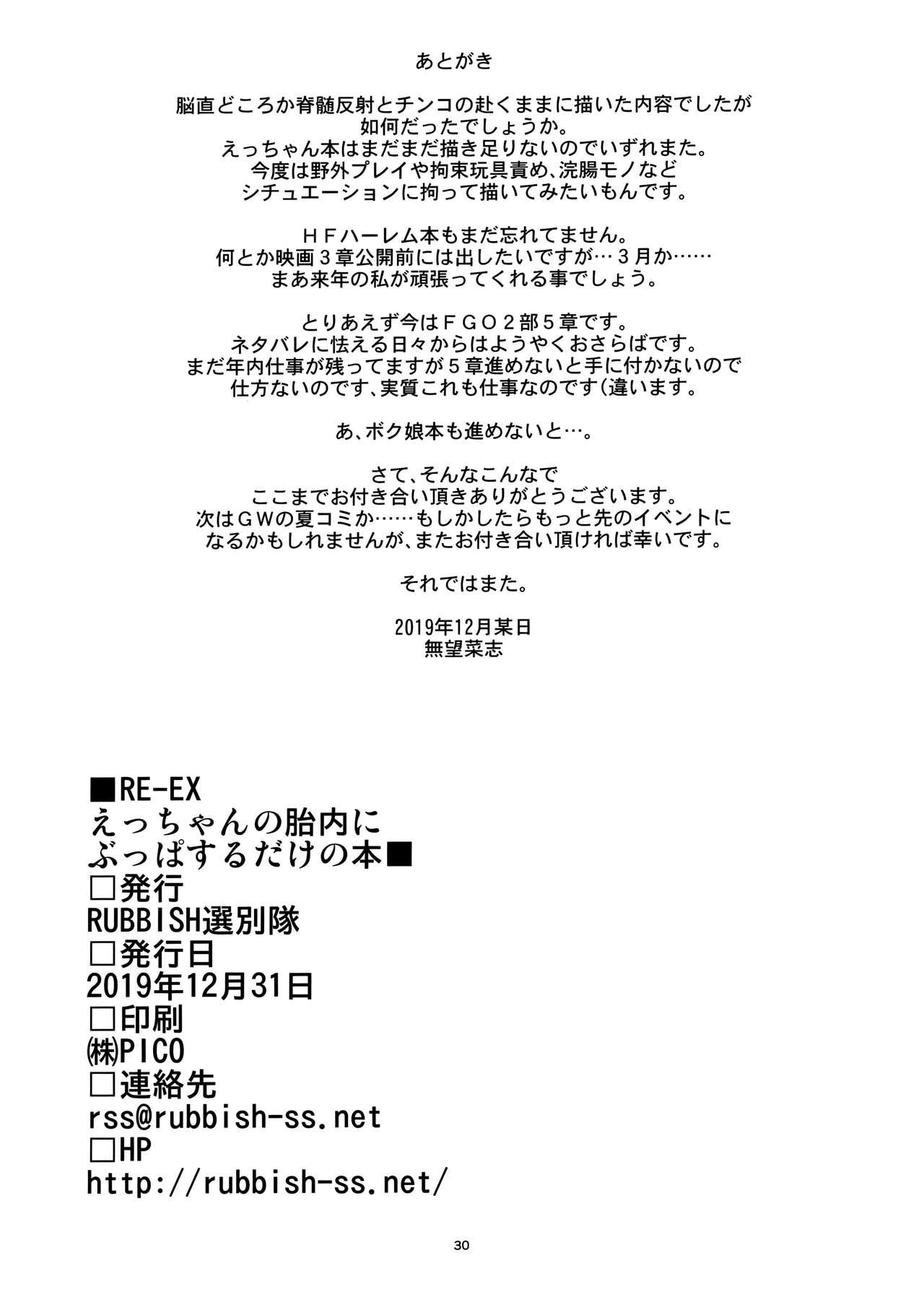 Bisexual RE-EX Ecchan no Tainai ni Buppa suru dake no Hon - Fate grand order Amateur Cum - Page 29
